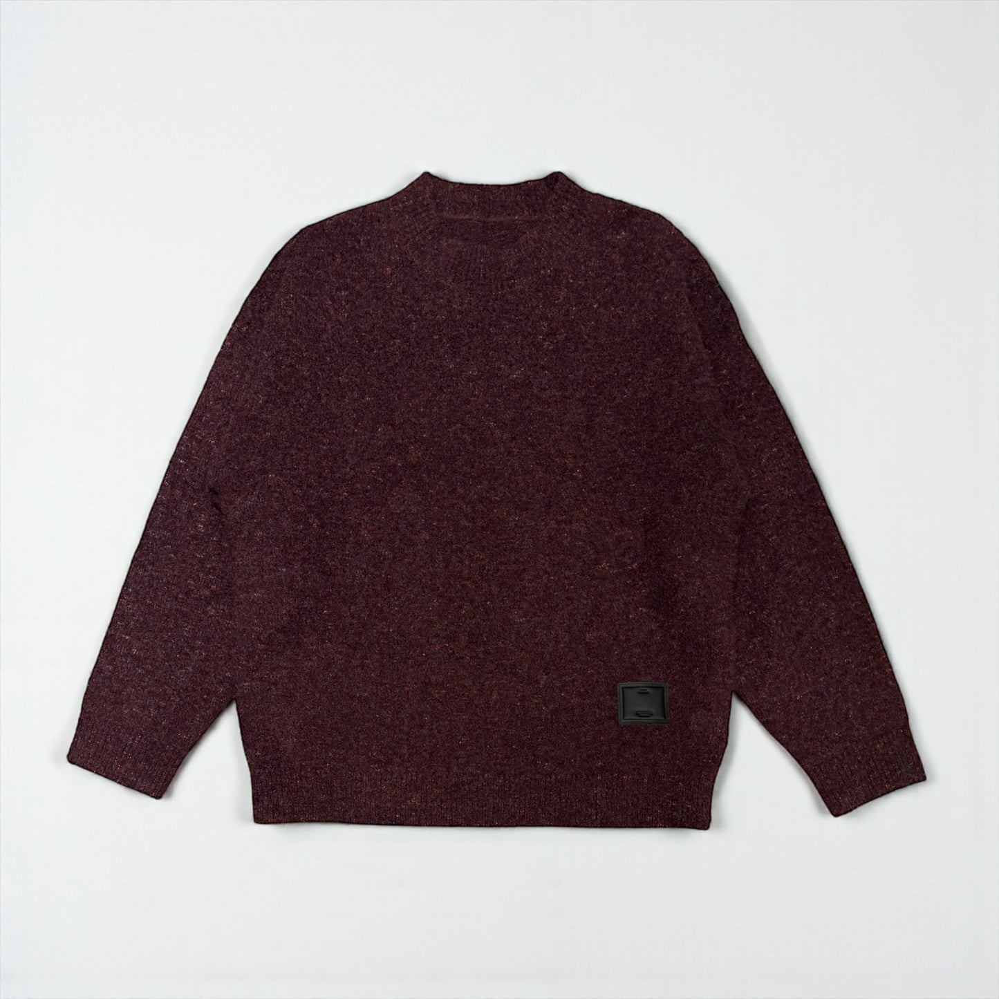 Retro textured knit sweater