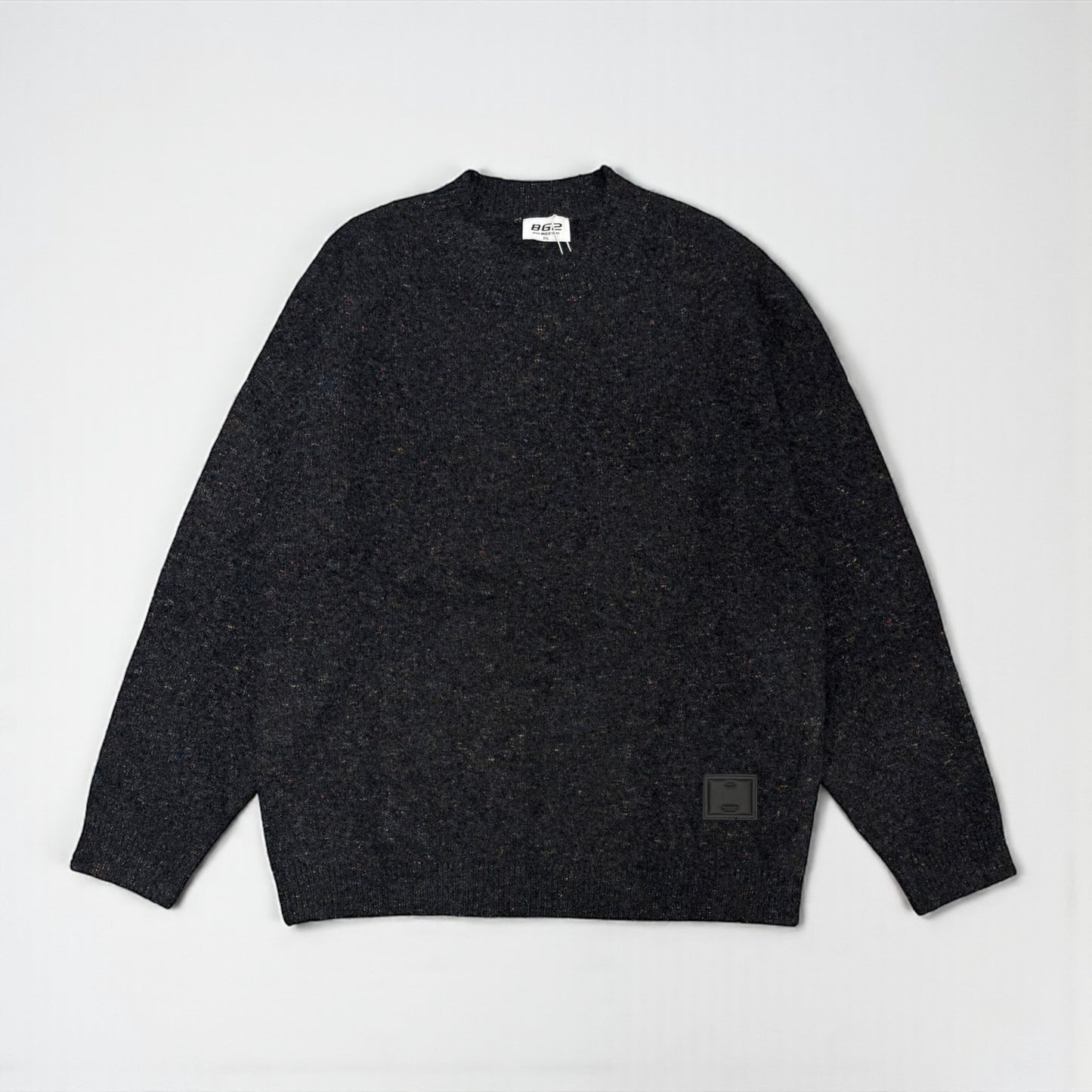 Retro textured knit sweater