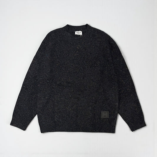 Retro textured knit sweater