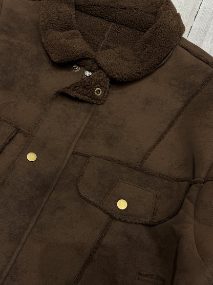 Faux leather bomber jacket