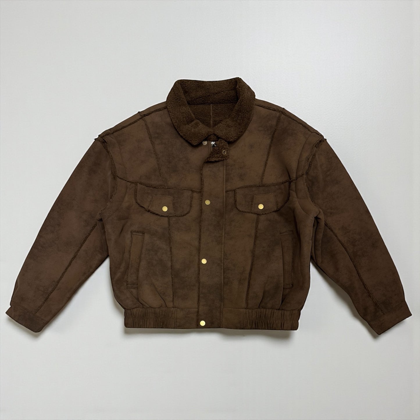 Faux leather bomber jacket