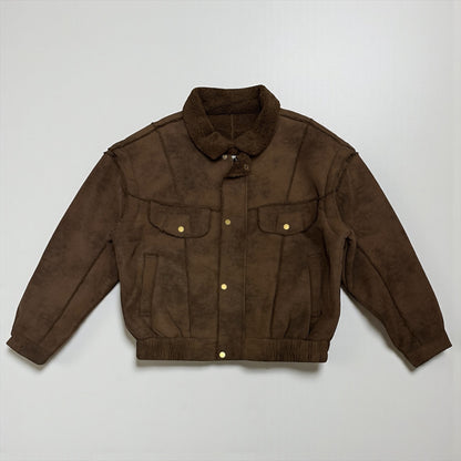 Faux leather bomber jacket