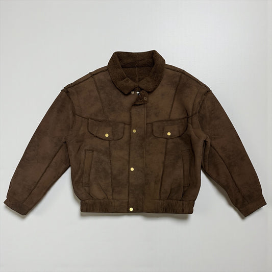 Faux leather bomber jacket