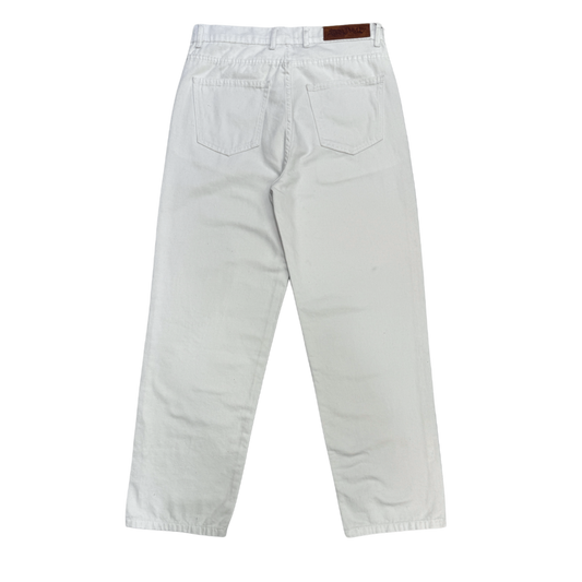 Raw baggy jeans in white