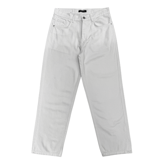 Raw baggy jeans in white