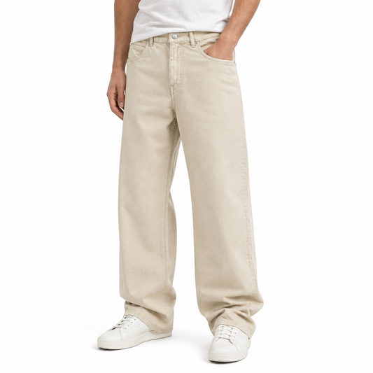 Cream baggy jeans