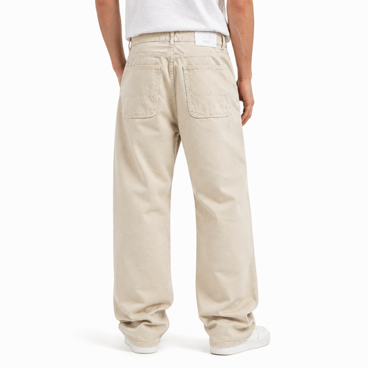 Cream baggy jeans