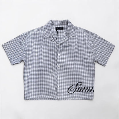 Cropped check shirt