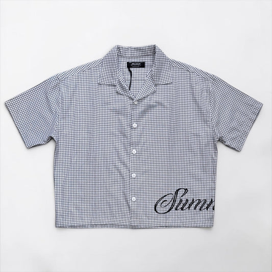 Cropped check shirt