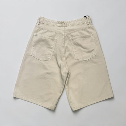 Baggy denim short in beige cream