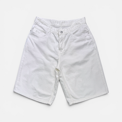 Baggy denim short in white