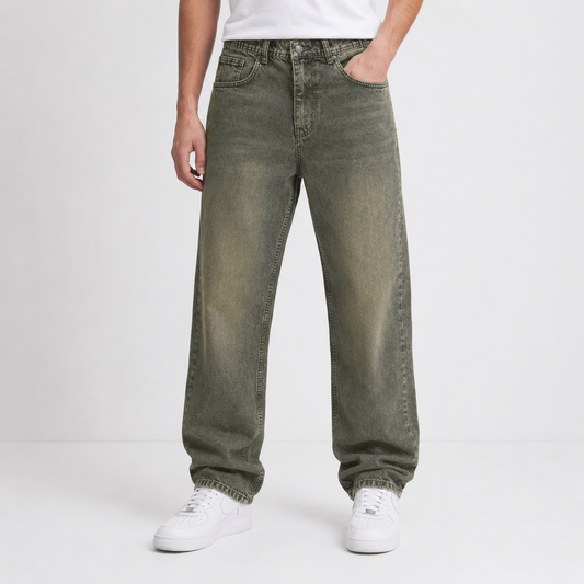 Denim pants olive washed