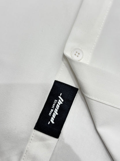 Oversized short sleeve shirt with front teddy stitching