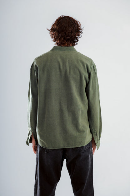 Washed long sleeve shirt with pocket
